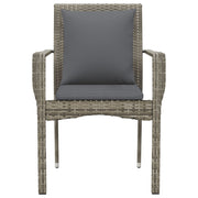 Cadeiras de jardim com almofadas 2 unidades rattan sintético cinza v9408 Vetonek