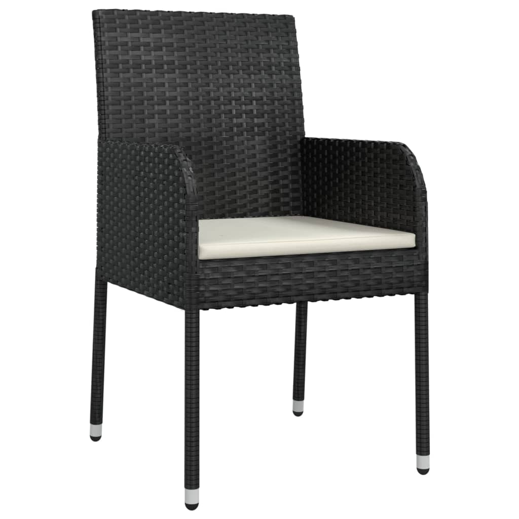 Garden chairs with cushions 2 units black synthetic