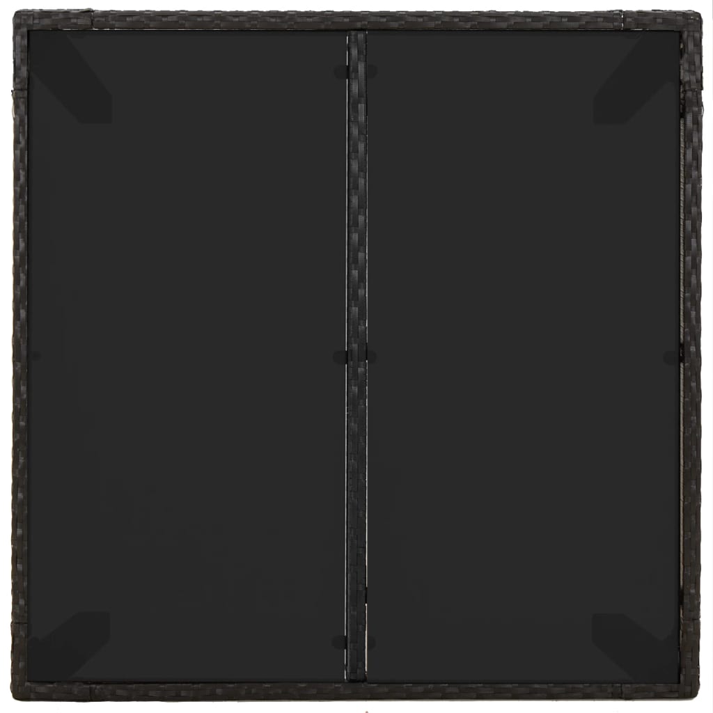 Mesa de jardín superficie de vidrio ratán PE negro 90x90x75 cm vidaXL