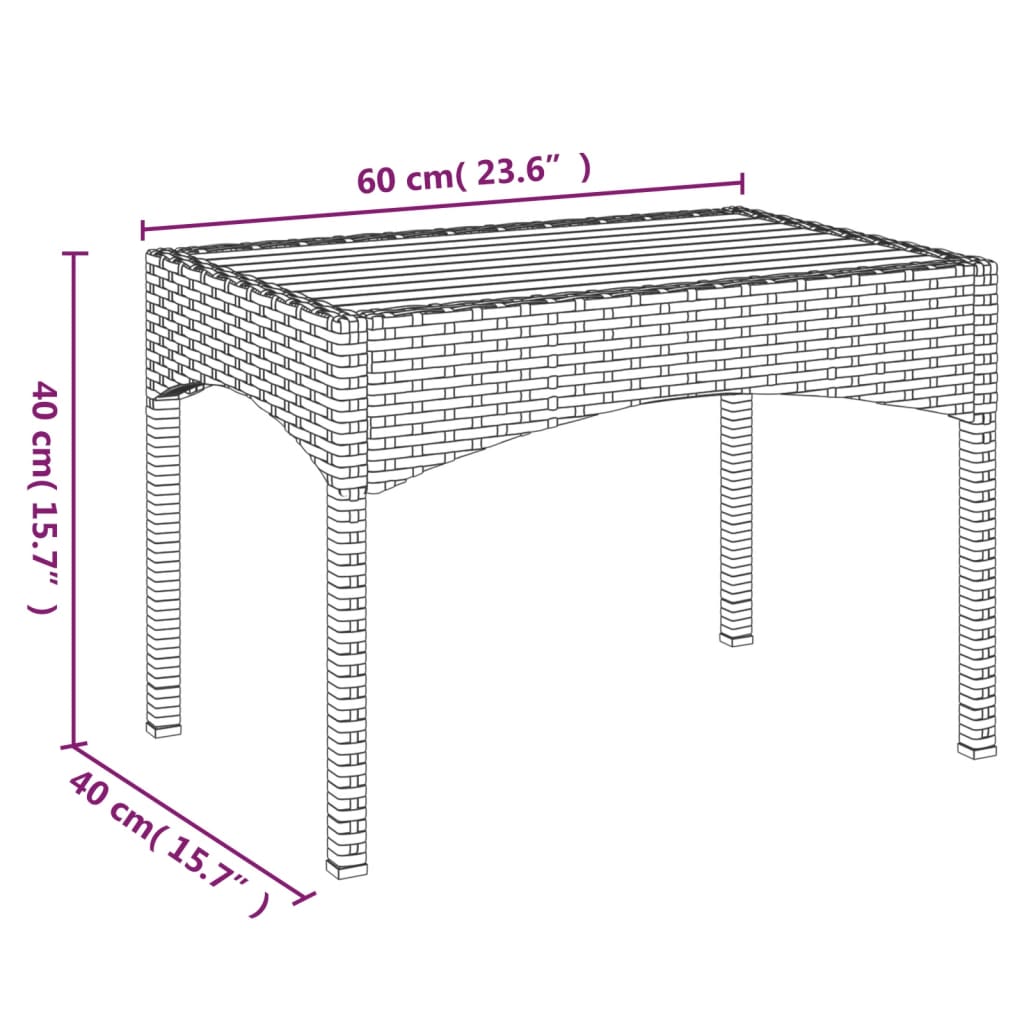 Sillas reclinables jardín 2 uds con mesa ratán sintético negro vidaXL