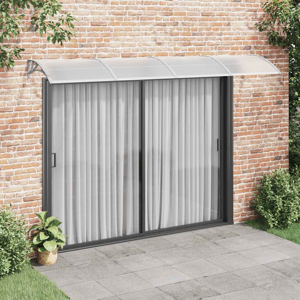 Vetonek Marquesina de puerta policarbonato gris 350x100 cm