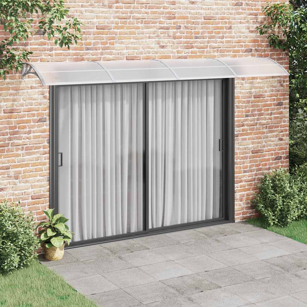 Vetonek Marquesina de puerta policarbonato gris 400x100 cm