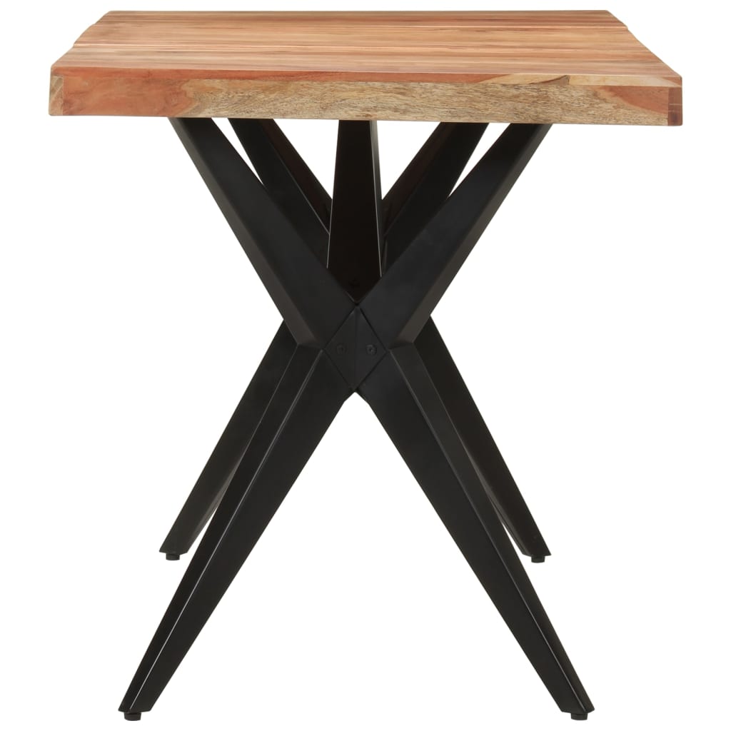 Black acacia solid wooden dining table 140x70x76 cm