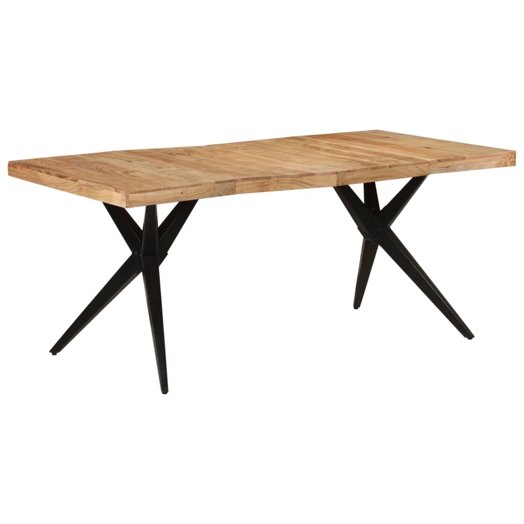 Vetonek Mesa de comedor madera maciza de acacia negra 180x90x77 cm 