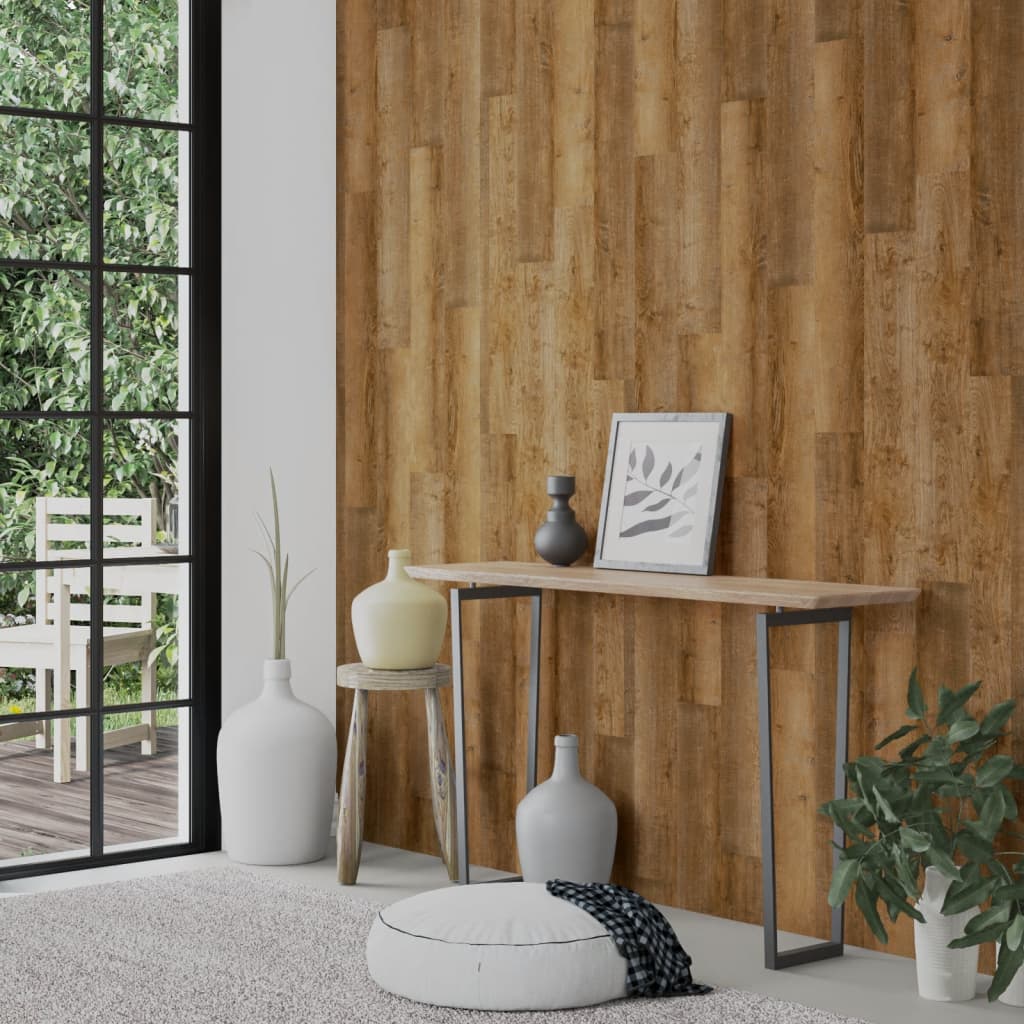 Paneles de pared con aspecto de madera PVC marrón 2,06 m² - Vetonek