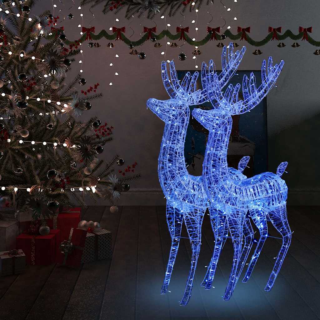 Vetonek Renos de Navidad acrílico 250 LED 2 uds azul 180 cm