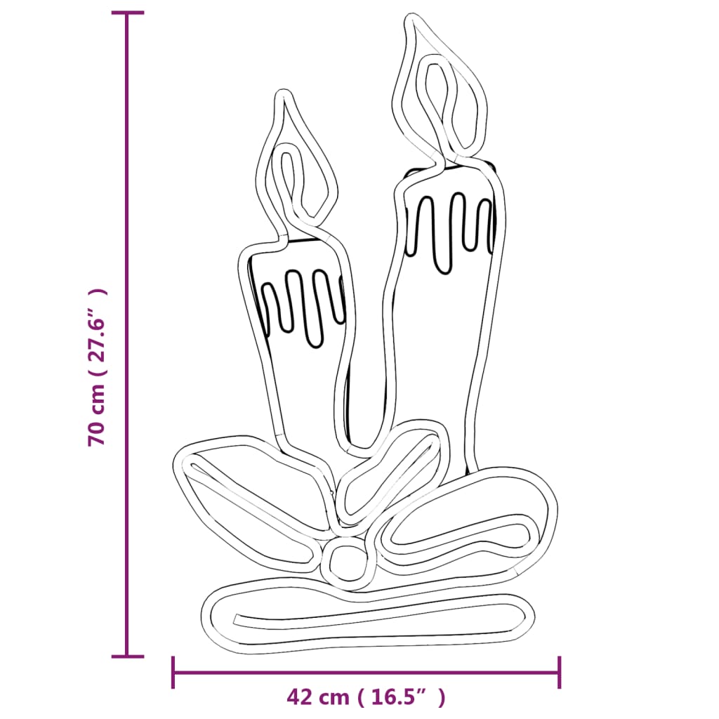 Figuras de velas de Navidad con 144 LEDs 3 uds 70x42 cm