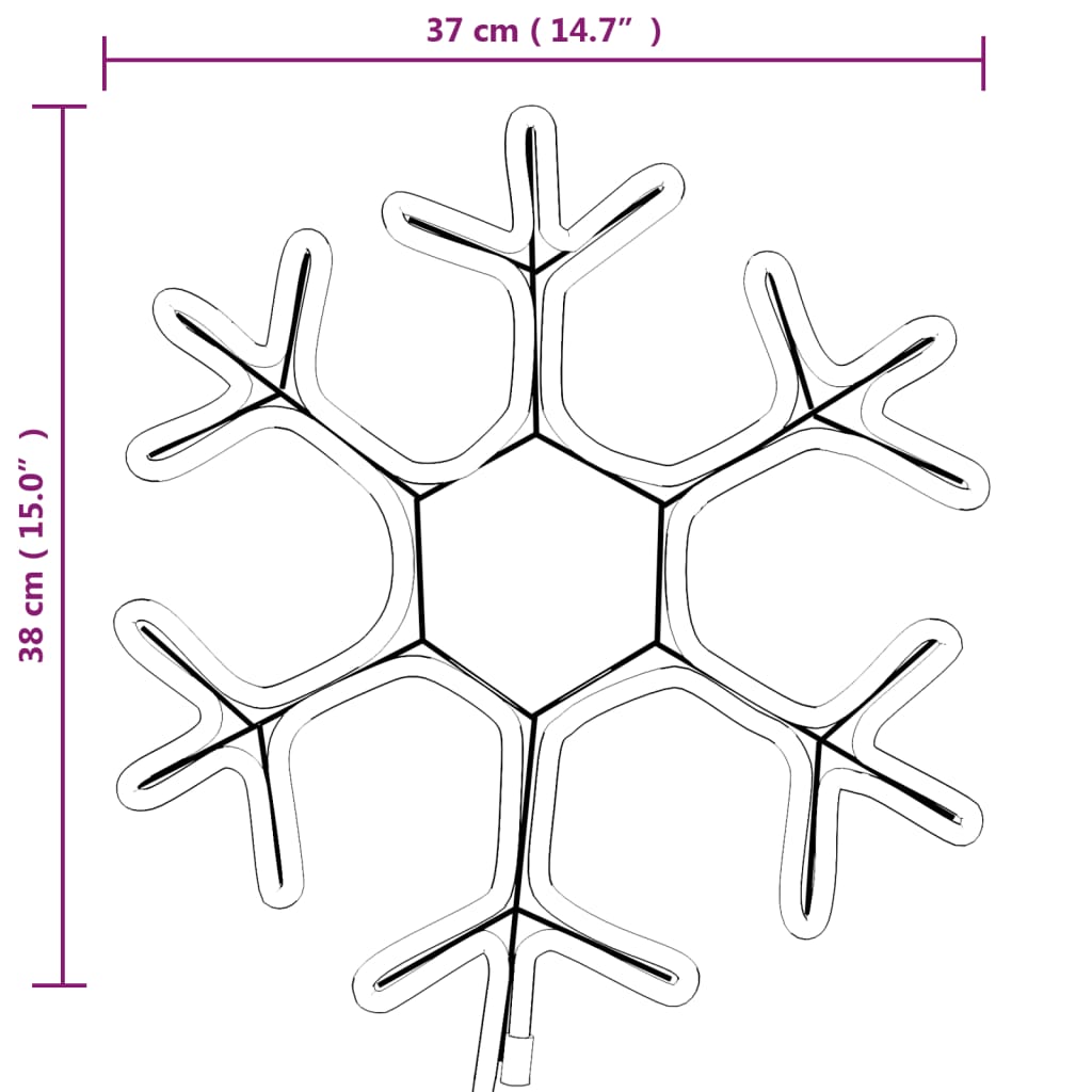 Snowflake Christmas Figure with 38x37 cm LEDs