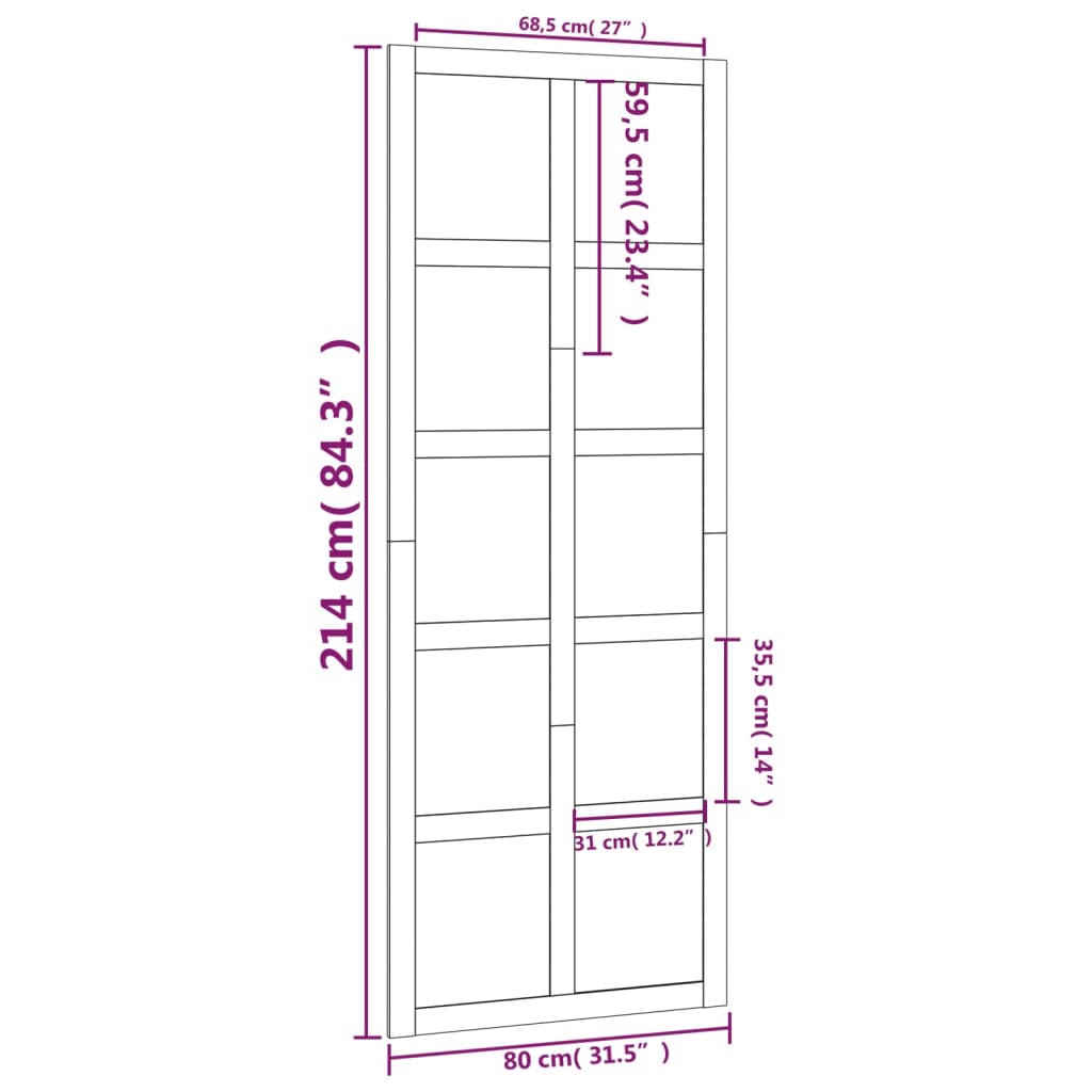 Garnero Gate Wood Wood Massy White Pine 80x1,8x214 cm