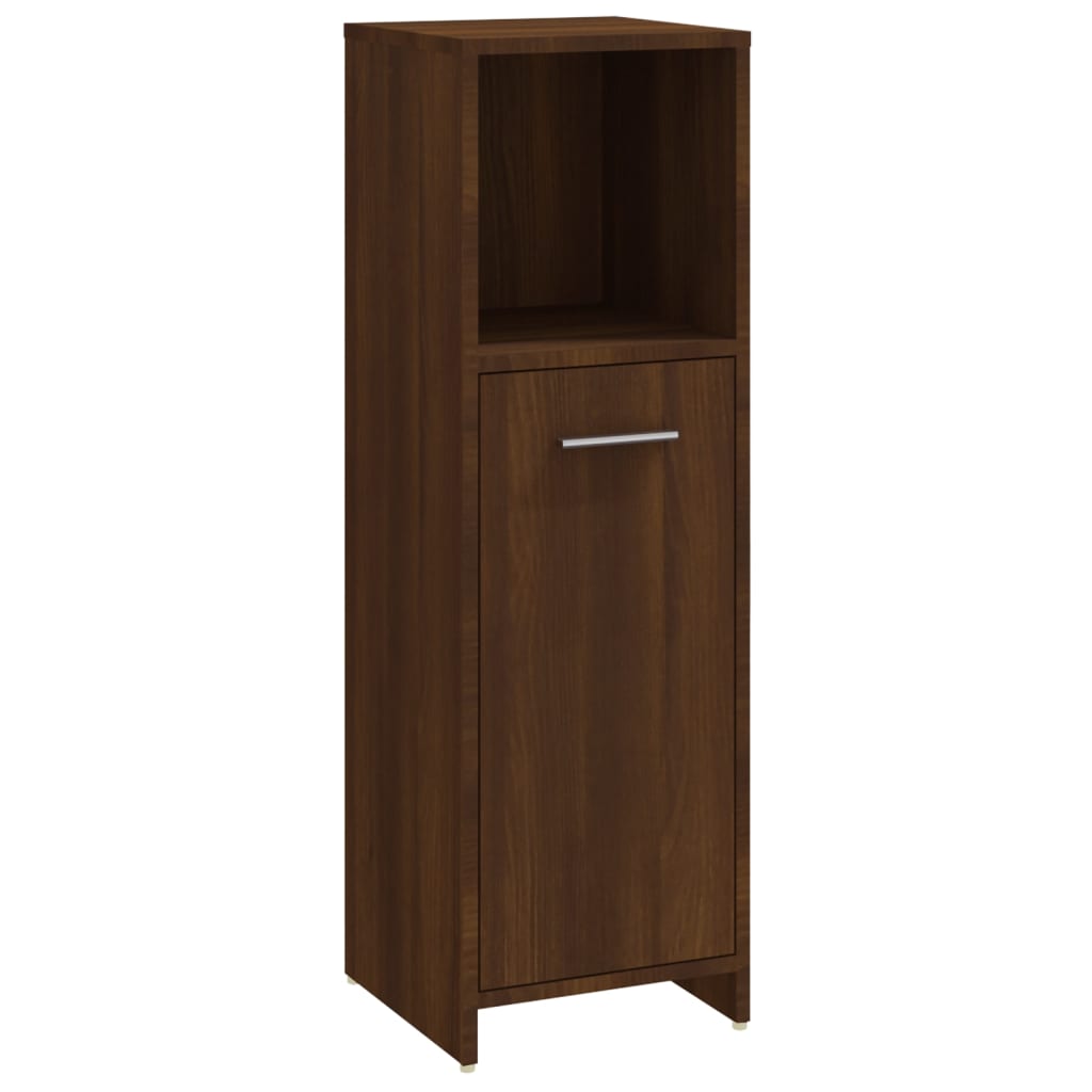 Set de muebles baño 3 pzas madera roble marrón vidaXL