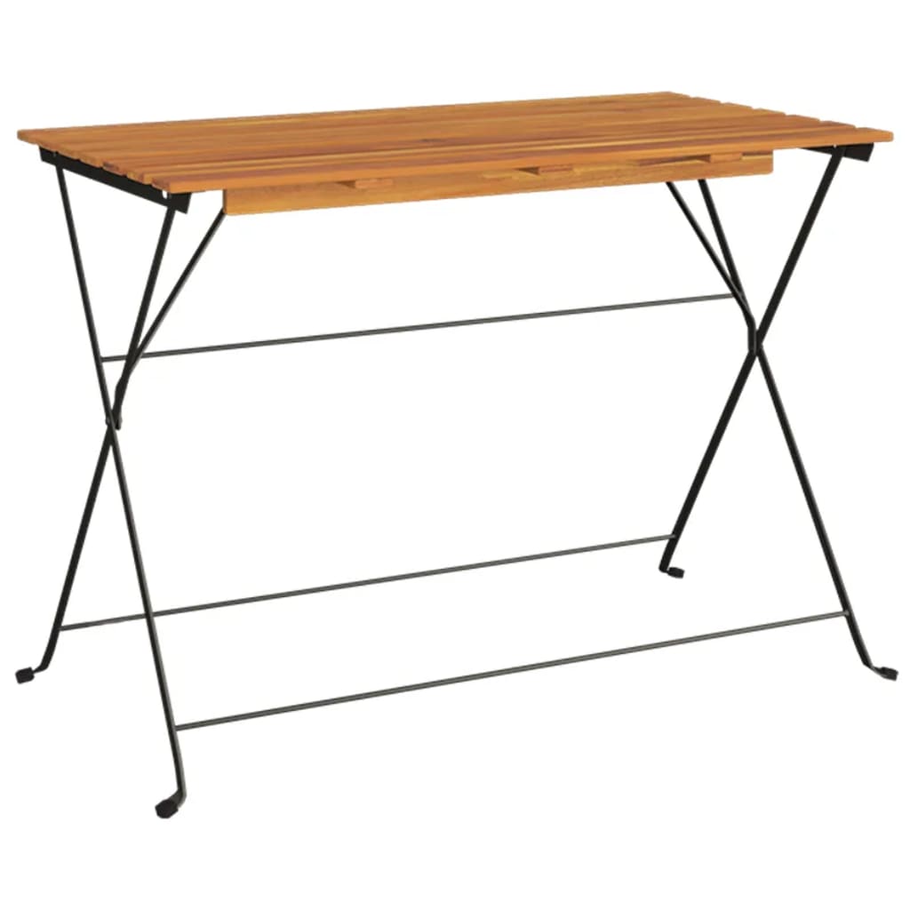 Mesa de cafetería plegable madera acacia y acero 100x54x71 cm vidaXL