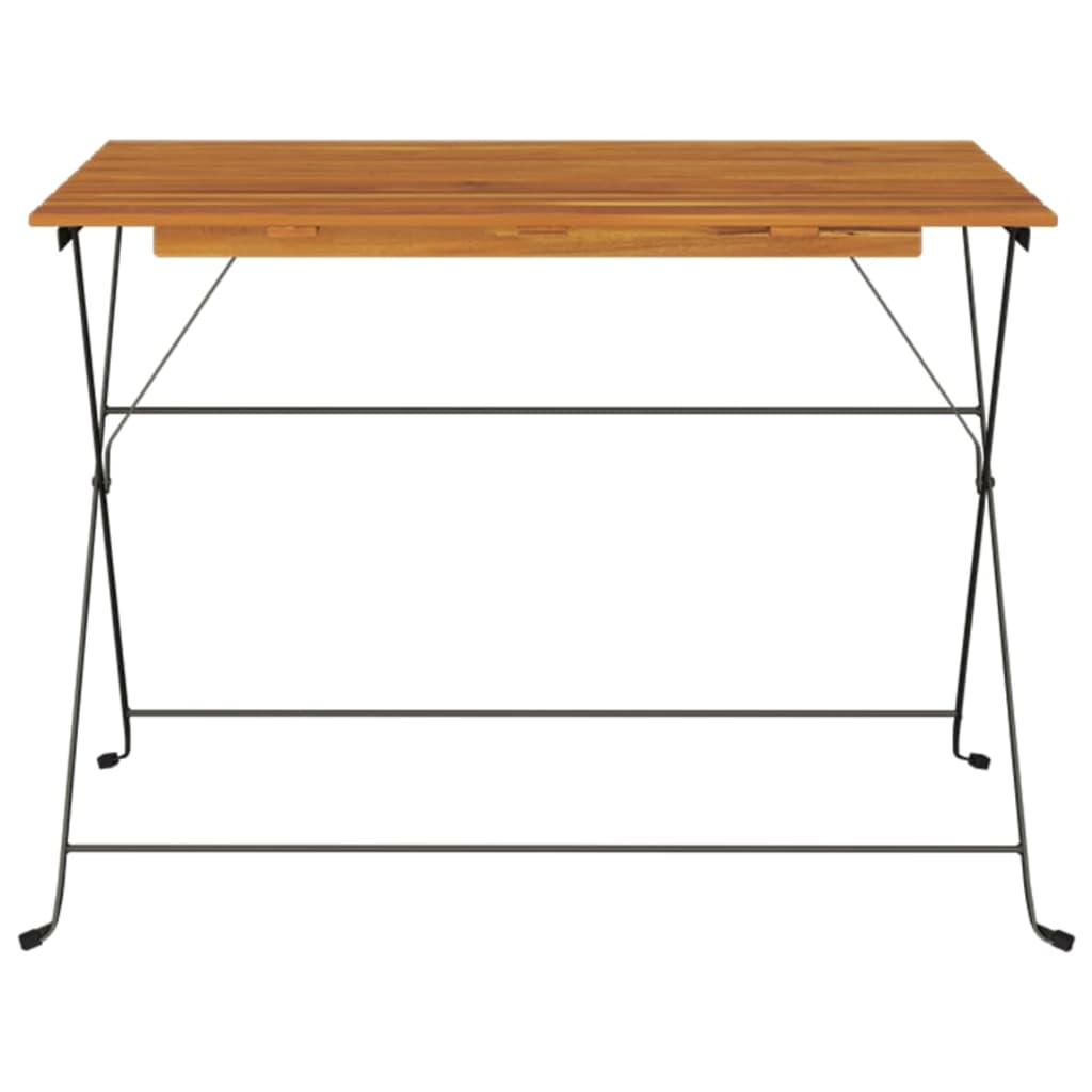 Mesa de cafetería plegable madera acacia y acero 100x54x71 cm vidaXL