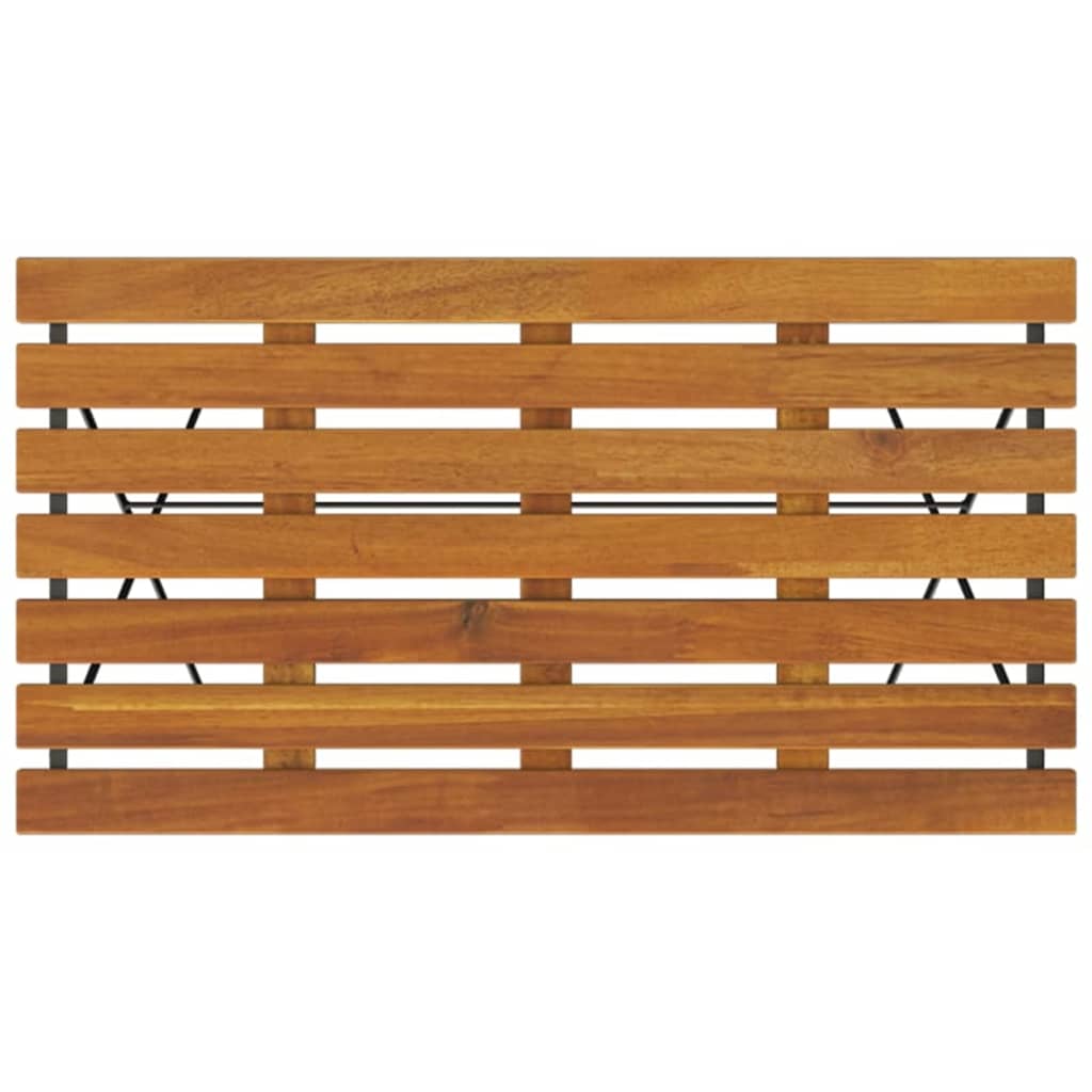 Mesa de cafetería plegable madera acacia y acero 100x54x71 cm vidaXL