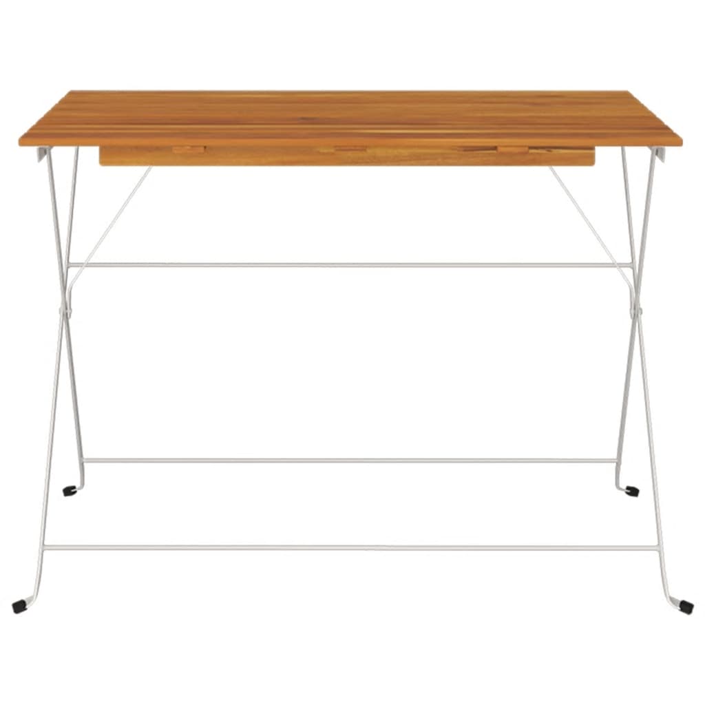 Folding Cafeteria Table Acacia and steel 100x54x71 cm