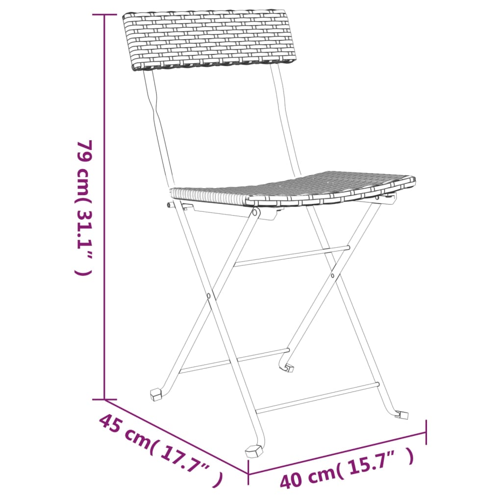 Foldable cafeteria chairs 2 UDS Steel and Black Synthetic Rat