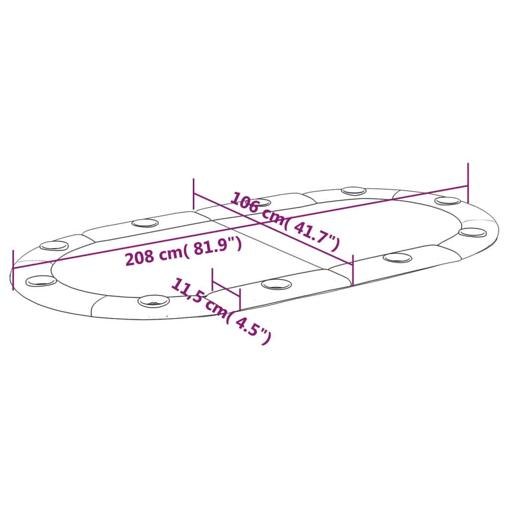 Plegable tauler de poker per a 10 jugadors verds 208x106x3 cm