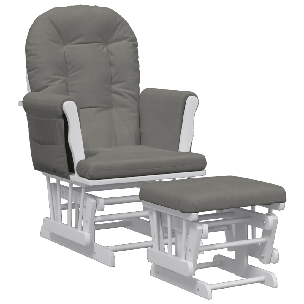 Vetonek Nursing chair with stool dark gray fabric