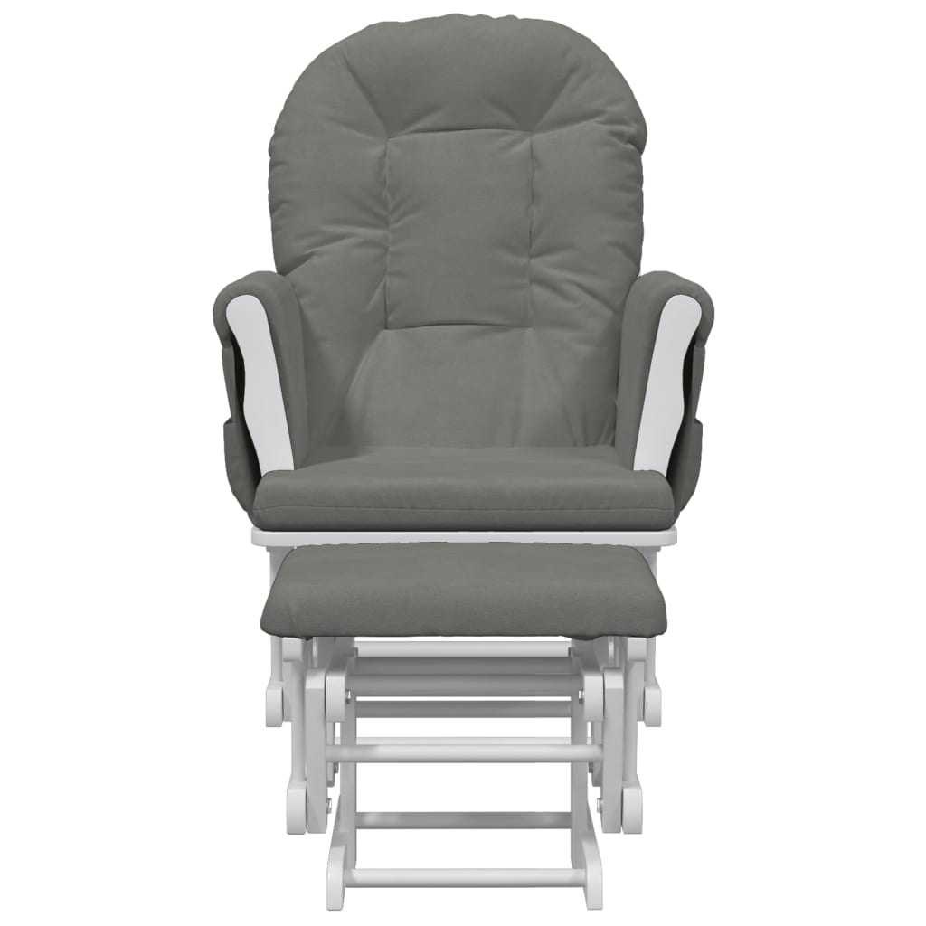 Nursing chair with stool dark gray fabric v0175 - Vetonek