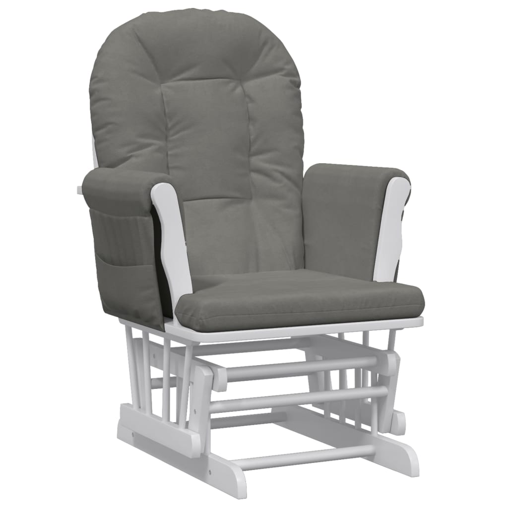 Nursing chair with stool dark gray fabric v0175 - Vetonek
