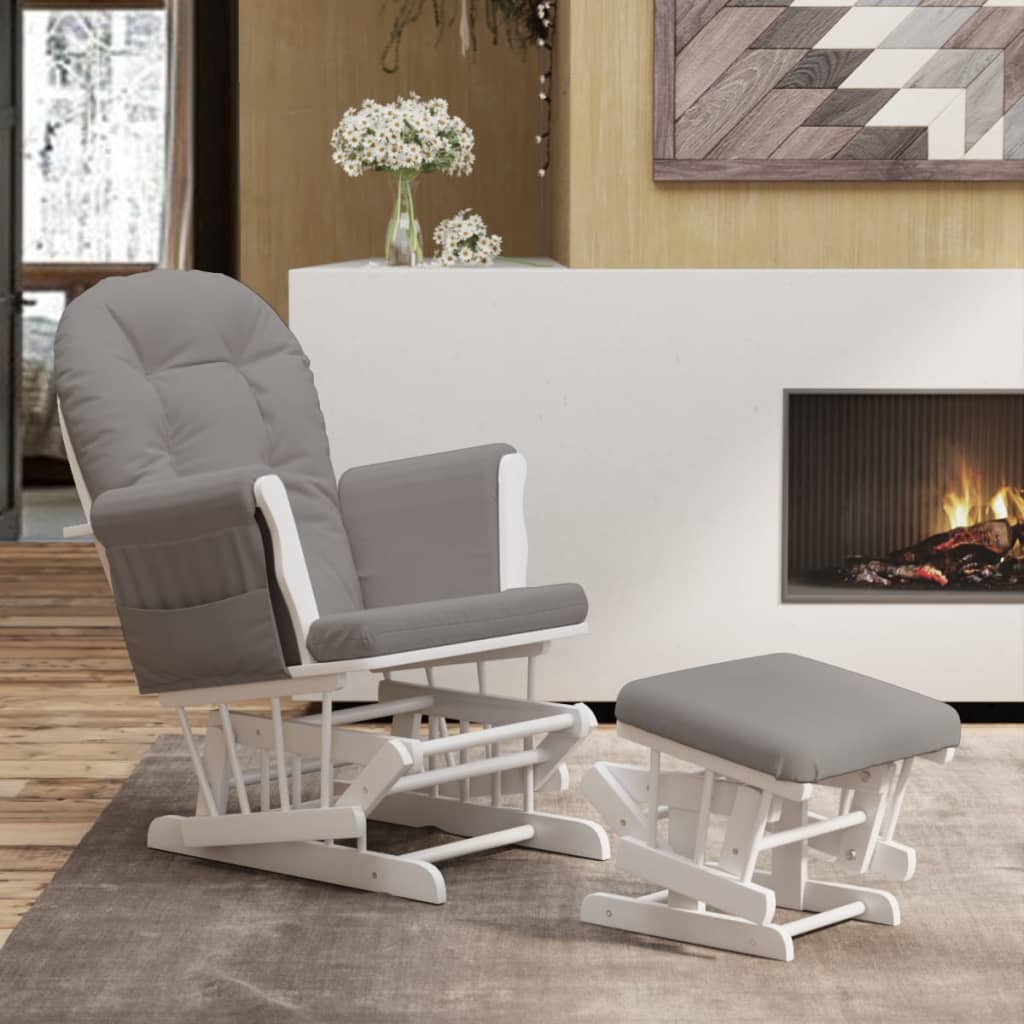 Nursing chair with stool light gray fabric v0182 Vetonek