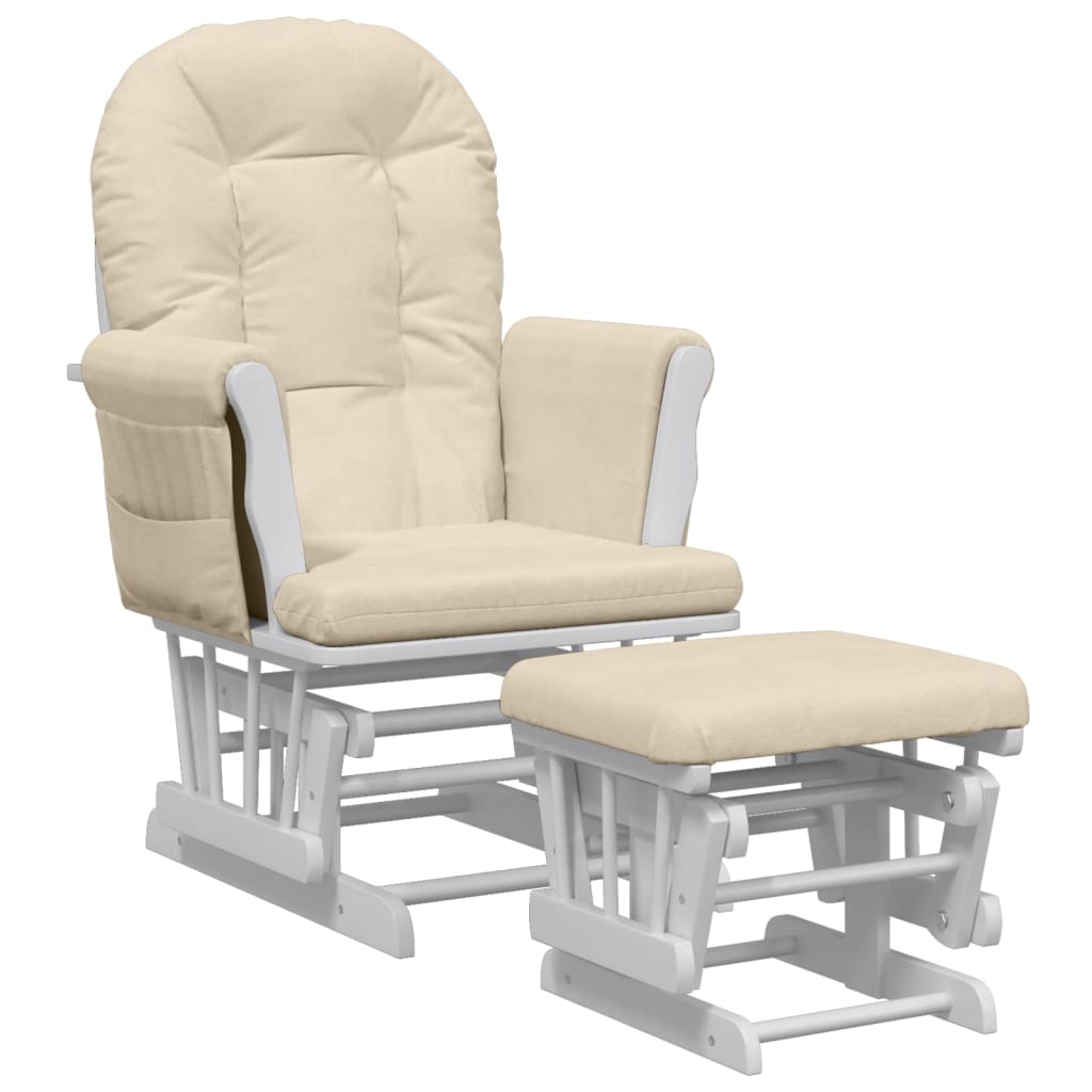 Vetonek Nursing chair with stool cream white fabric