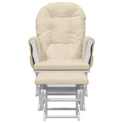 Nursing chair with stool cream white fabric v0199 - Vetonek