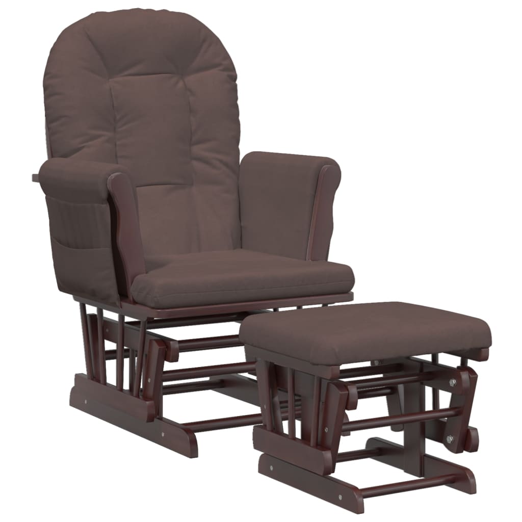Vetonek Nursing chair with stool brown fabric
