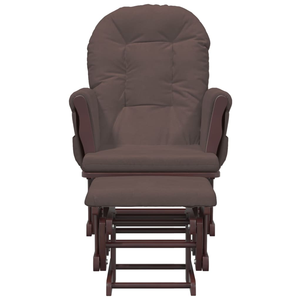 Nursing chair with stool brown fabric v0205 - Vetonek