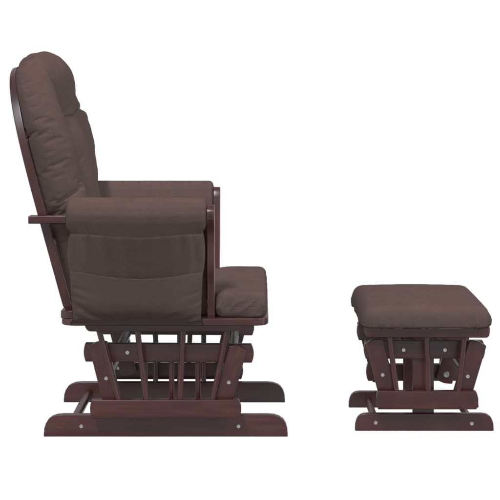Nursing chair with stool brown fabric v0205 - Vetonek