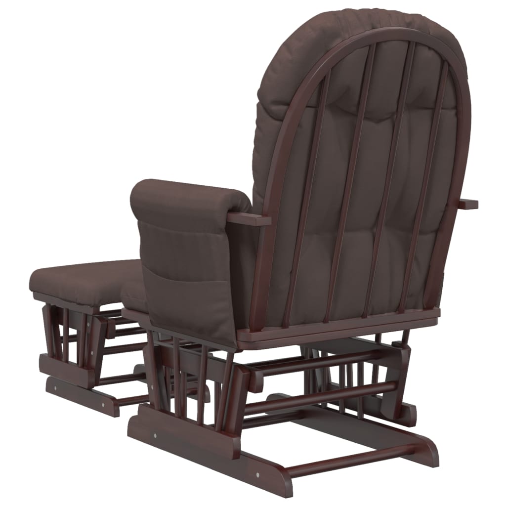Nursing chair with stool brown fabric v0205 - Vetonek
