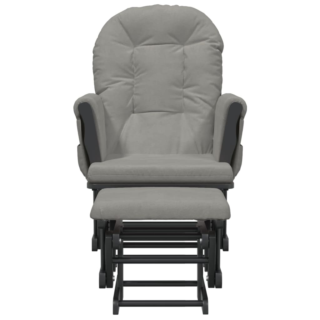 Nursing chair with stool light gray fabric v0229 - Vetonek
