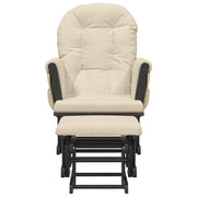 Nursing chair with stool cream white fabric v0243 - Vetonek