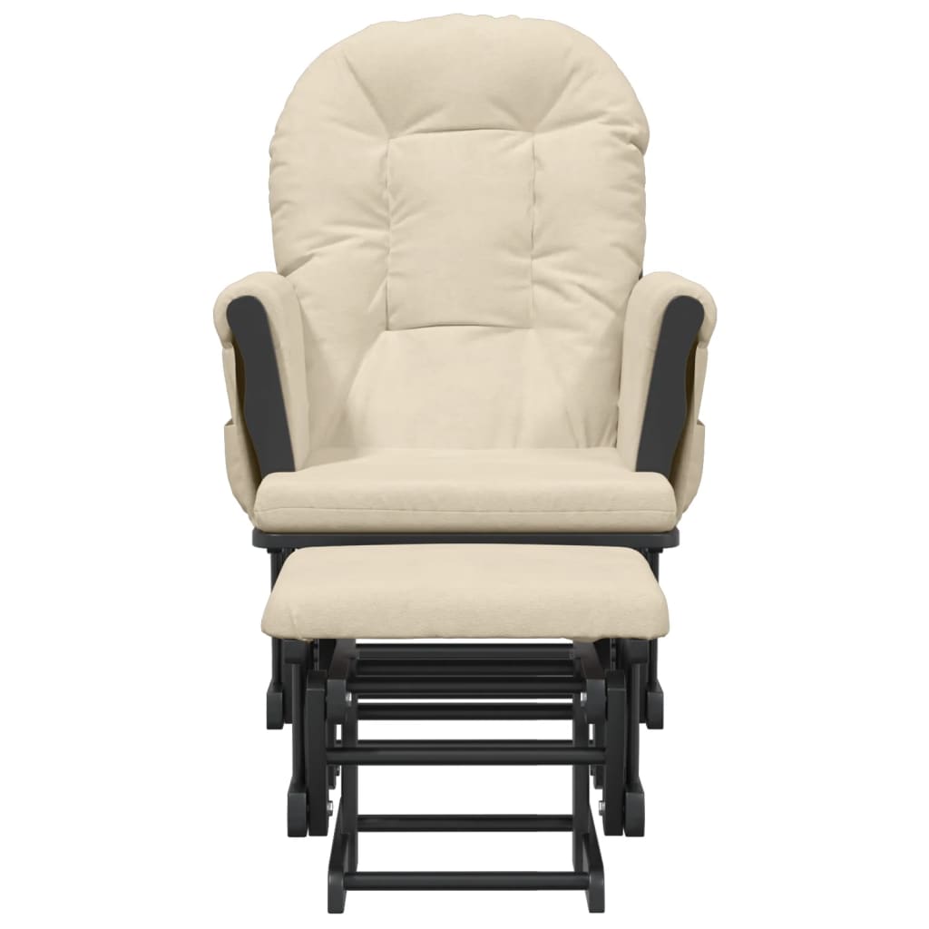 Nursing chair with stool cream white fabric v0243 - Vetonek