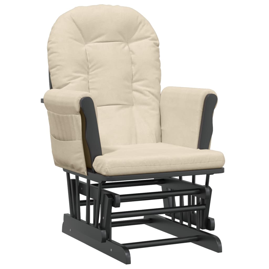 Nursing chair with stool cream white fabric v0243 - Vetonek