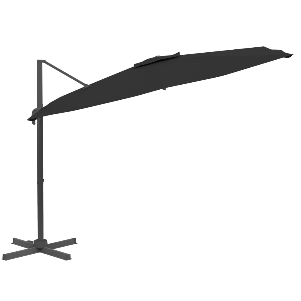 Sombrilla voladiza con LEDs negro 400x300 cm vidaXL