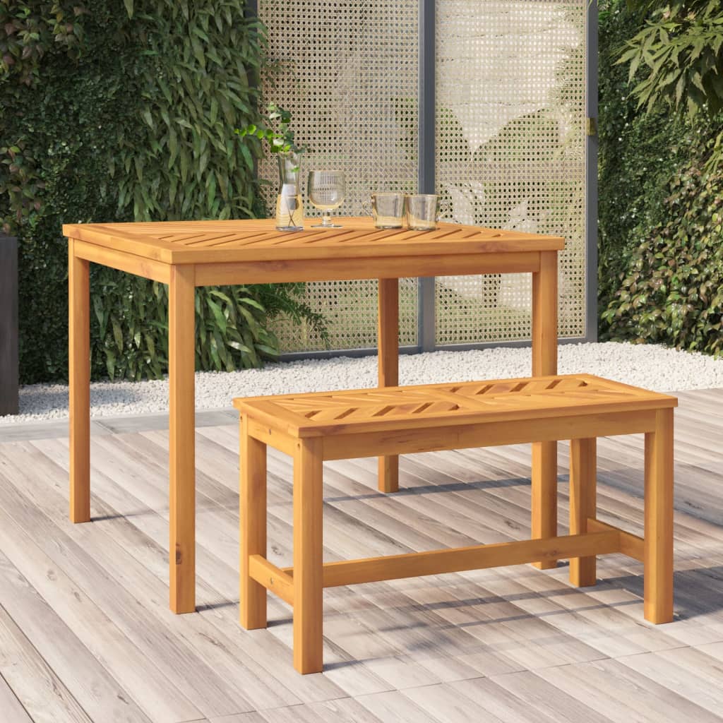 Vetonek Mesa de comedor de jardín madera maciza de acacia 90x90x74 cm