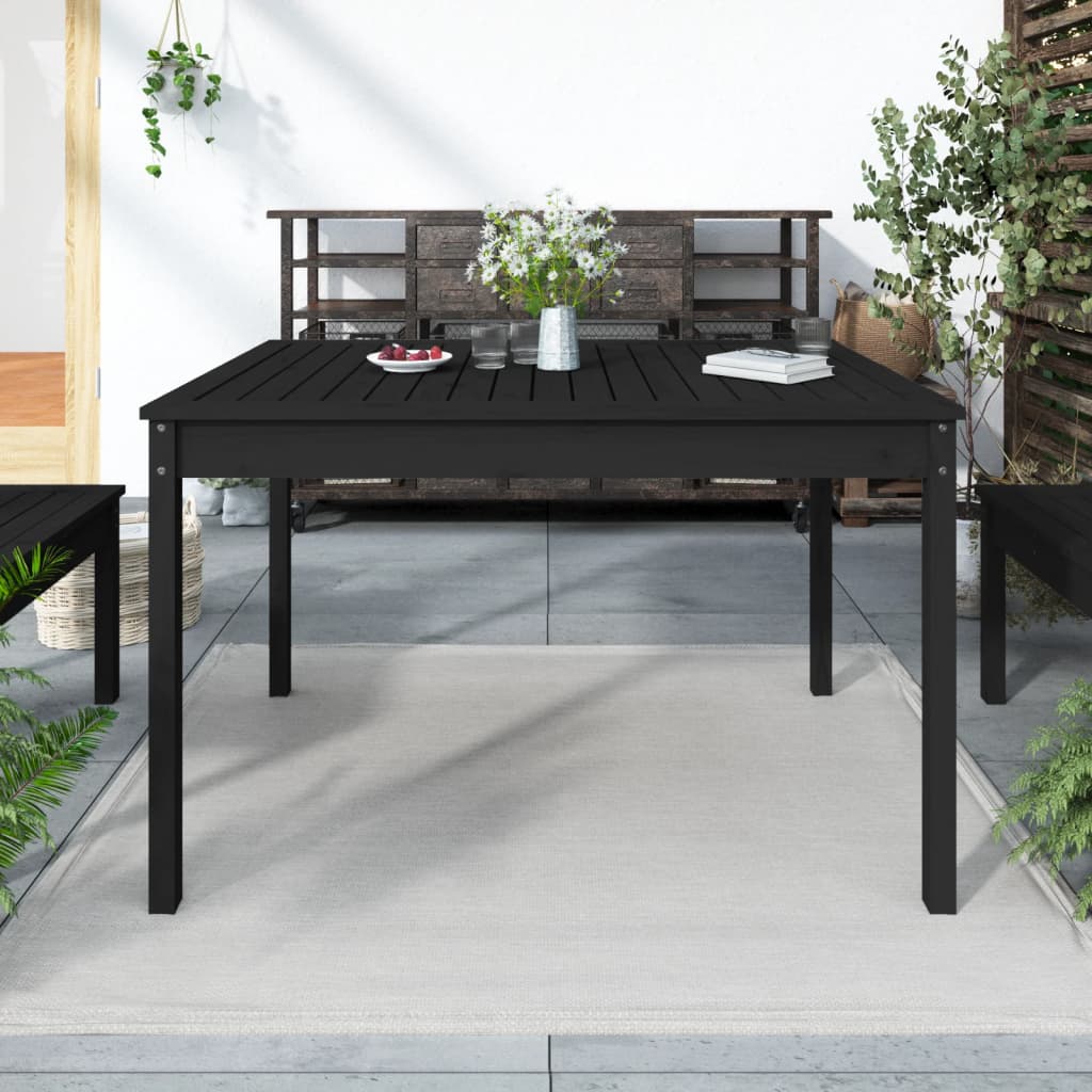 Vetonek Mesa de jardín madera maciza pino negro 121x82,5x76 cm