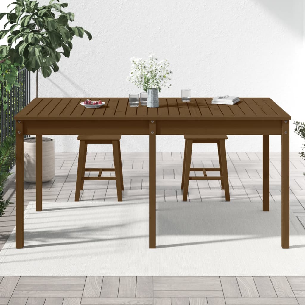 Table en bois sons miel de pin brun 159.5x82.5x76 cm