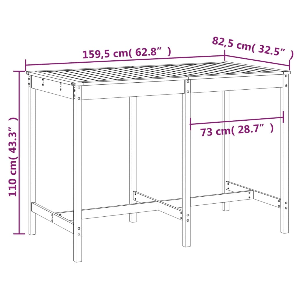 Schall Holzgarten Tabelle 159.5x82,5x110 cm