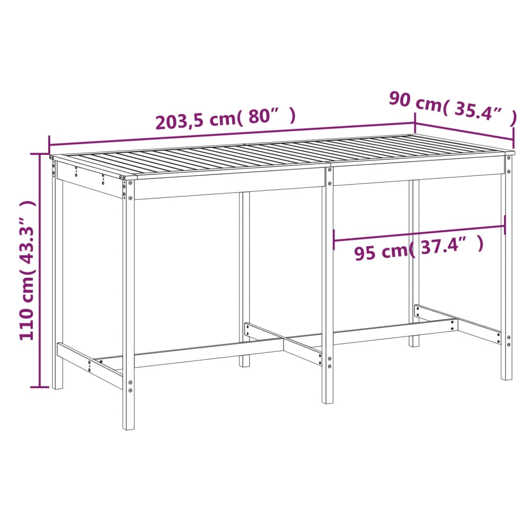 Douglas Douglas Sound Wooden Garden Table 203.5x90x110 cm