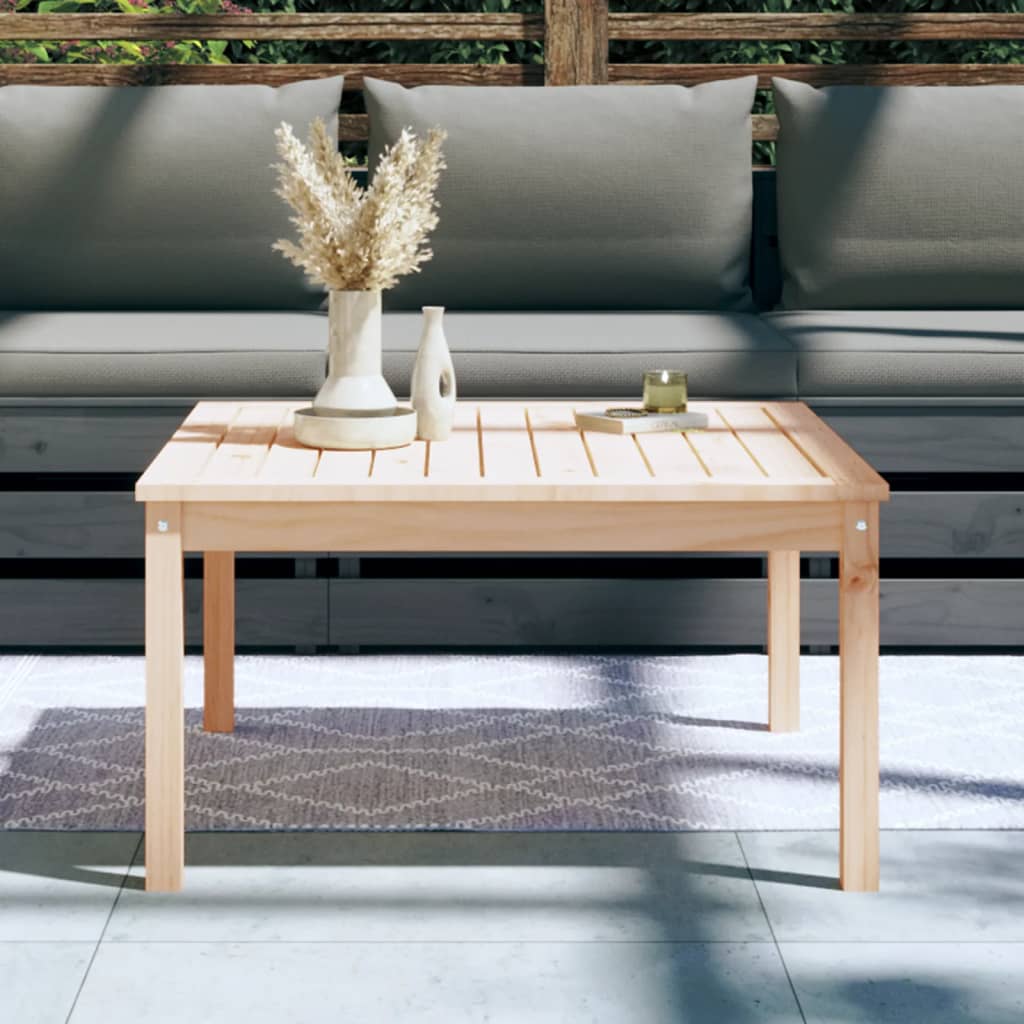 Mesa de jardín madera maciza de pino 82,5x82,5x45 cm