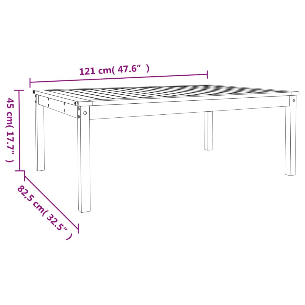 Table en bois son miel de pin brun 121x82,5x45 cm