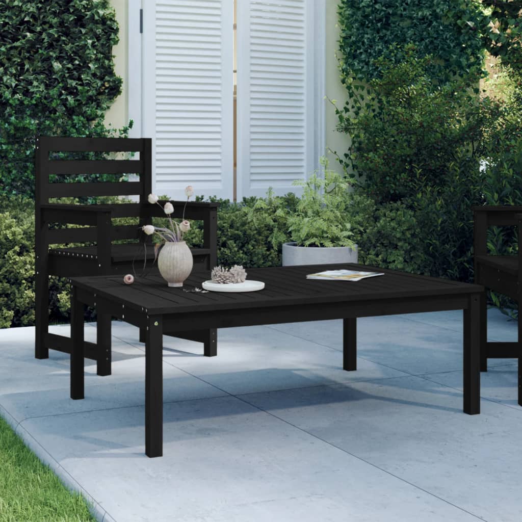 Vetonek Mesa de jardín madera maciza pino negro 121x82,5x45 cm