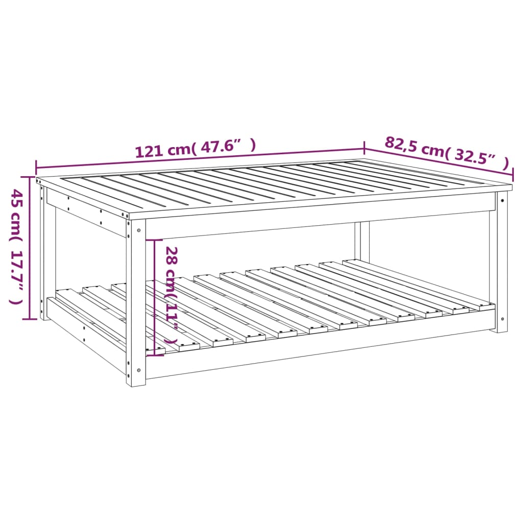 Table en bois son miel de pin brun 121x82,5x45 cm