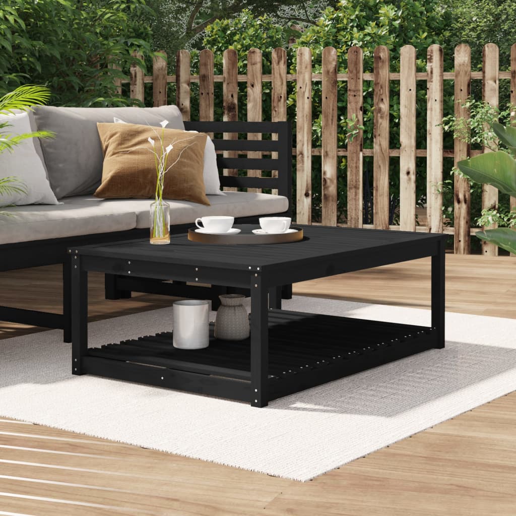 Vetonek Mesa de jardín madera maciza pino negro 121x82,5x45 cm