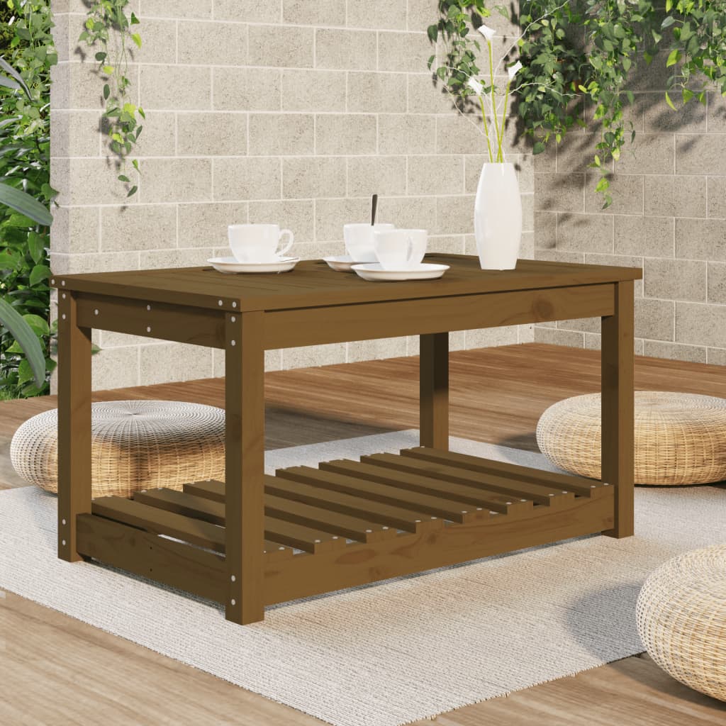 Table en bois son miel de pin marron 82.5x50.5x45 cm