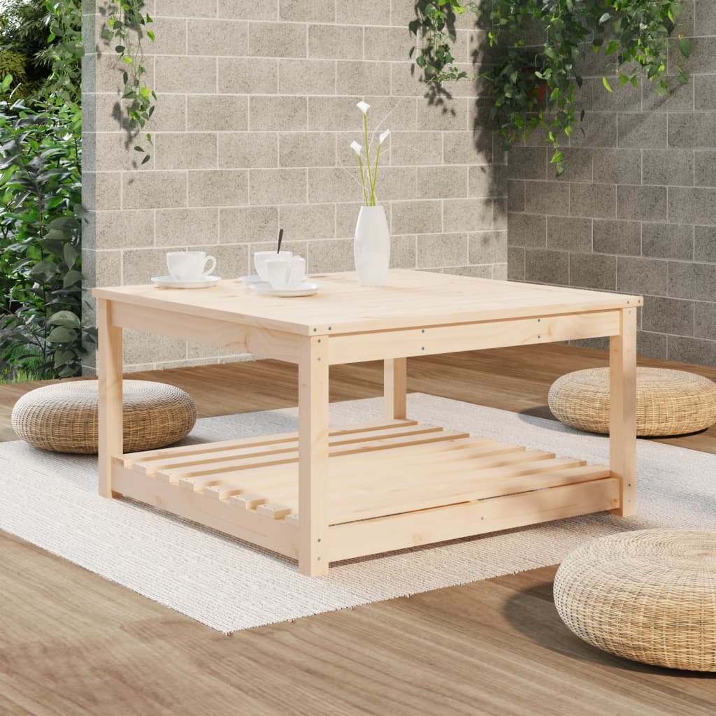 Mesa de jardín madera maciza de pino 82,5x82,5x45 cm