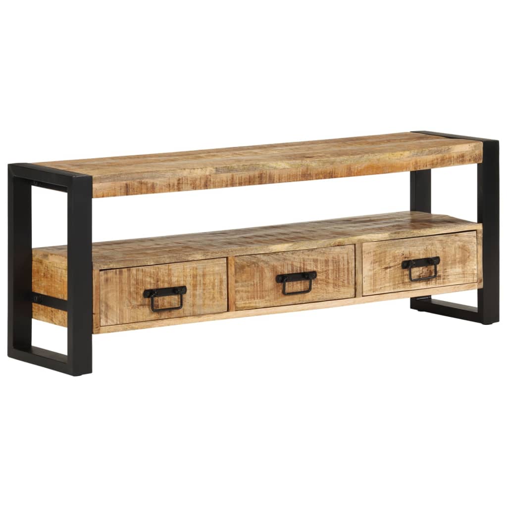 Vetonek Mueble de TV madera maciza de mango 120x33x45 cm