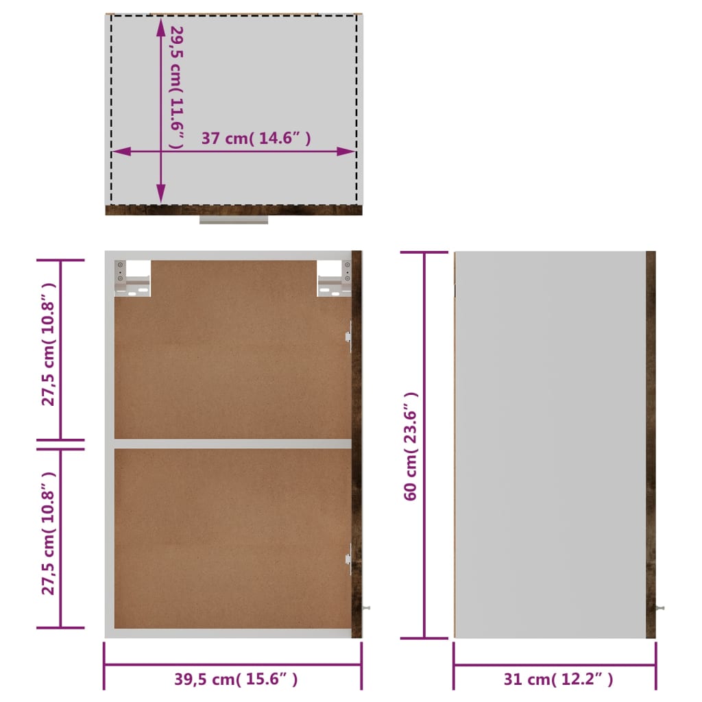 Fernsehschrank geräucherter Eichenholz Hop 39,5x31x60 cm