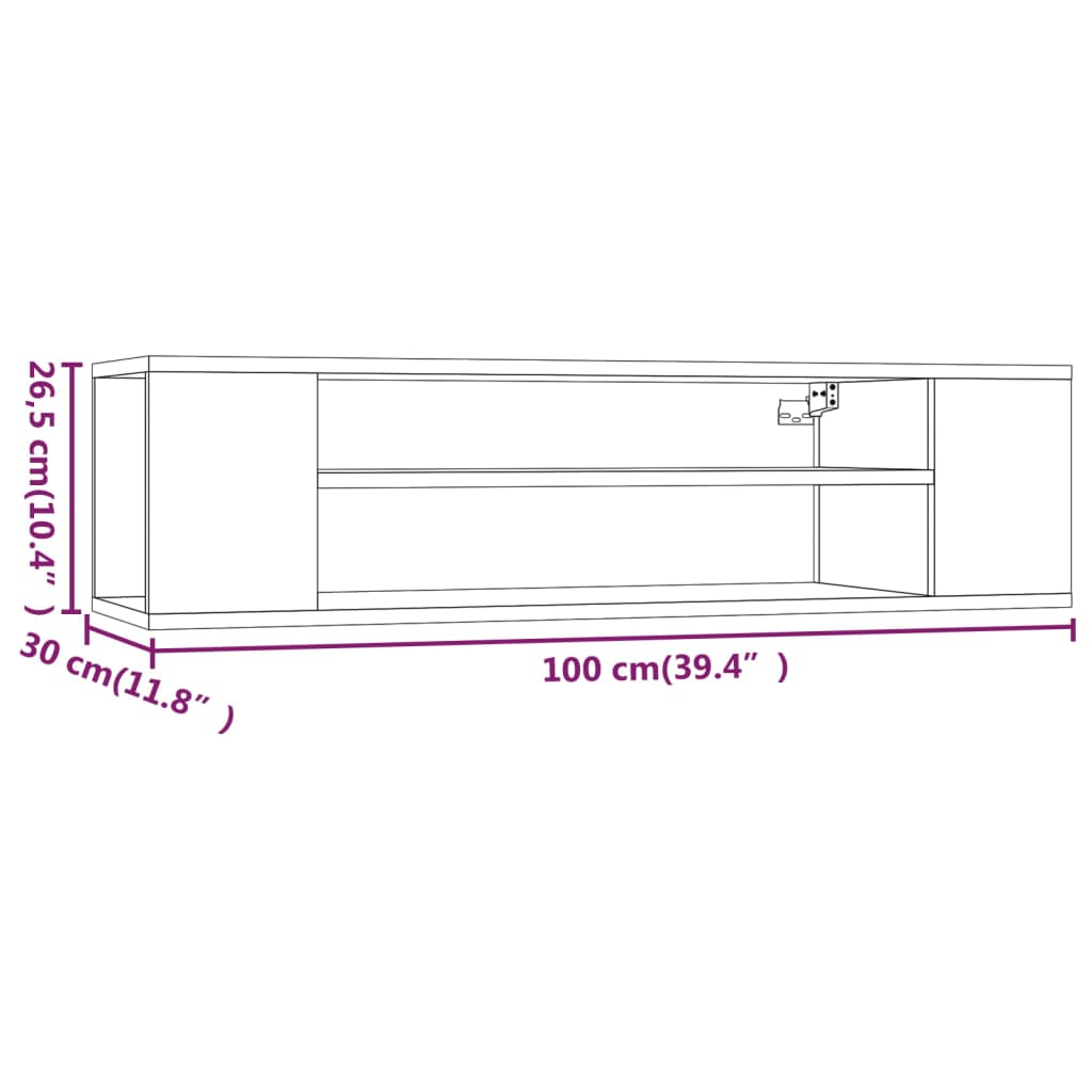 TV -Möbel geräucherte Eicheholz 100x30x26,5 cm